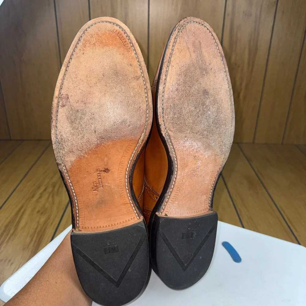 Allen Edmonds Lexington Mens 14 D Brown Leather Cap Toe Brogue Derby Shoes 5161
